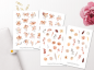 Preview: Beige Blumen Sticker Set